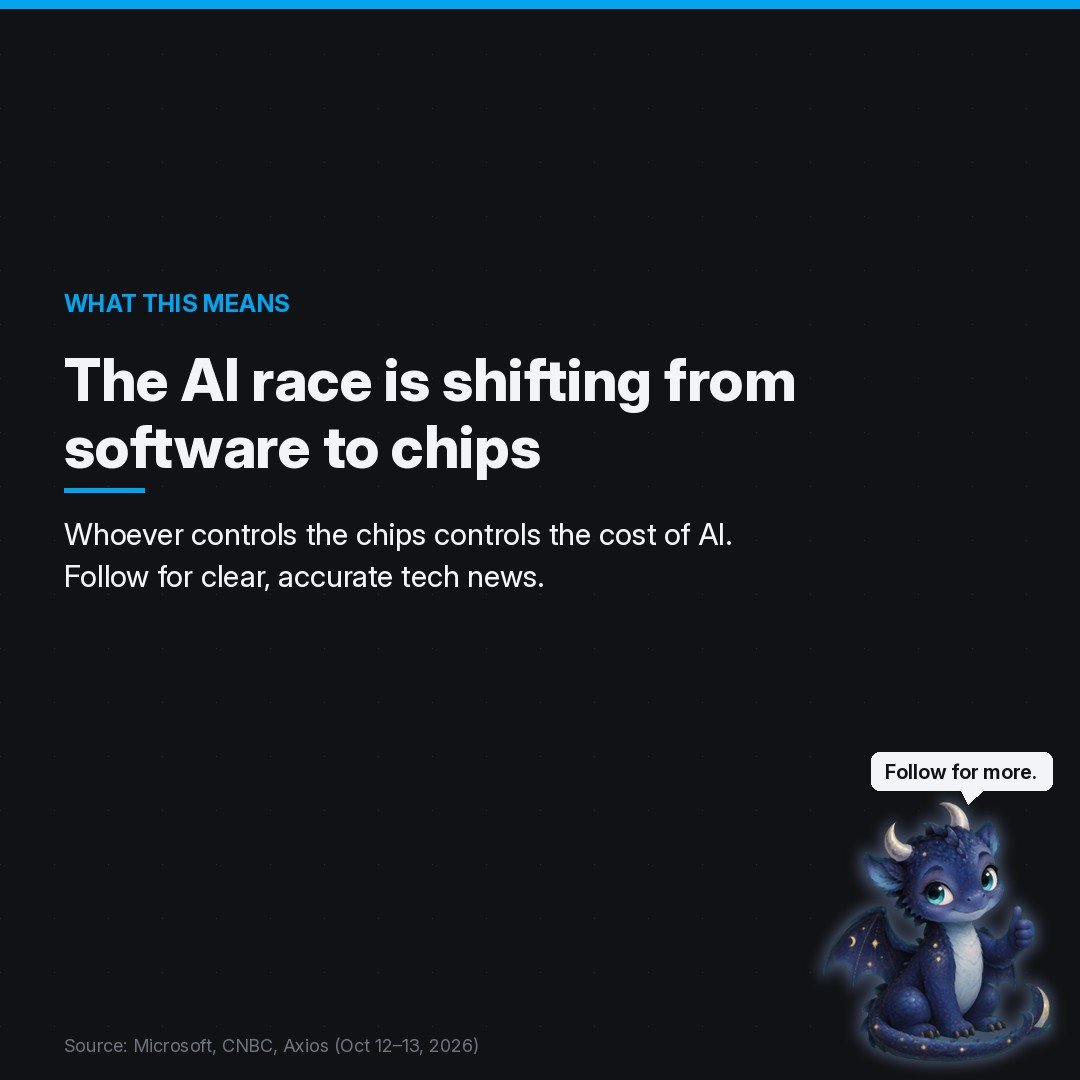 Text graphic with the headline 'The AI race is shifting from software to chips'